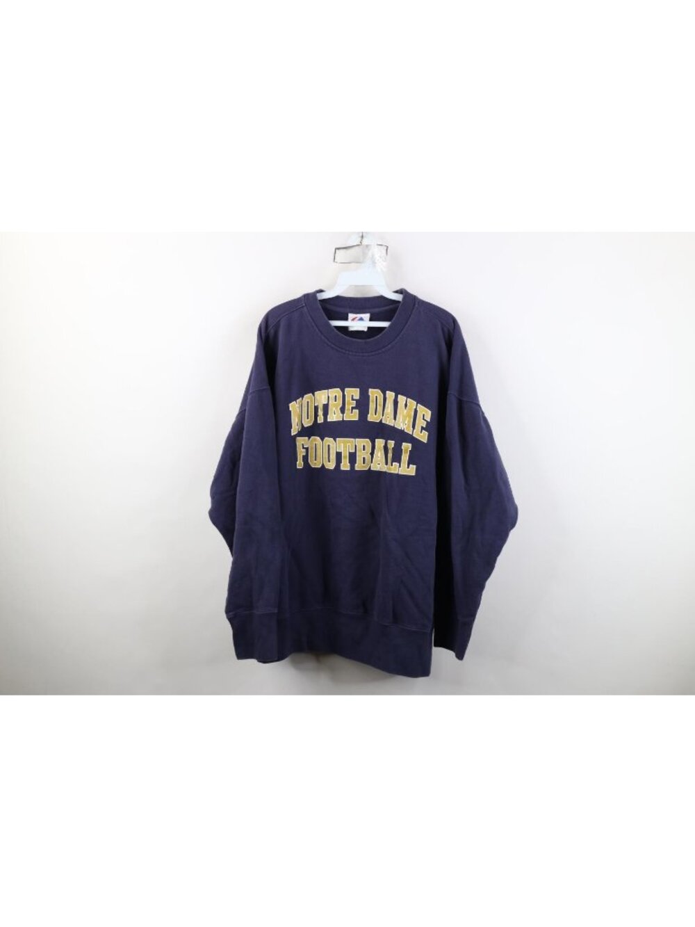 Vintage 90s Majestic Mens XL Faded Notre Dame University Football Sweatshirt